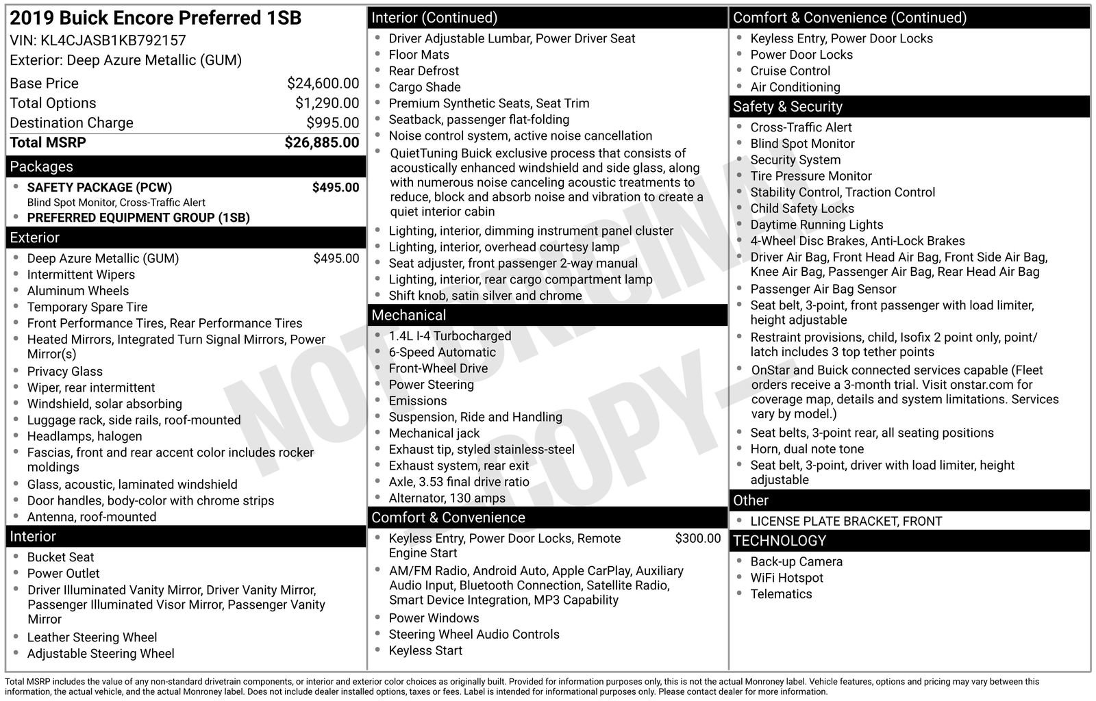 Used 2019 Buick Encore Preferred w/ Safety Package FWD image 11