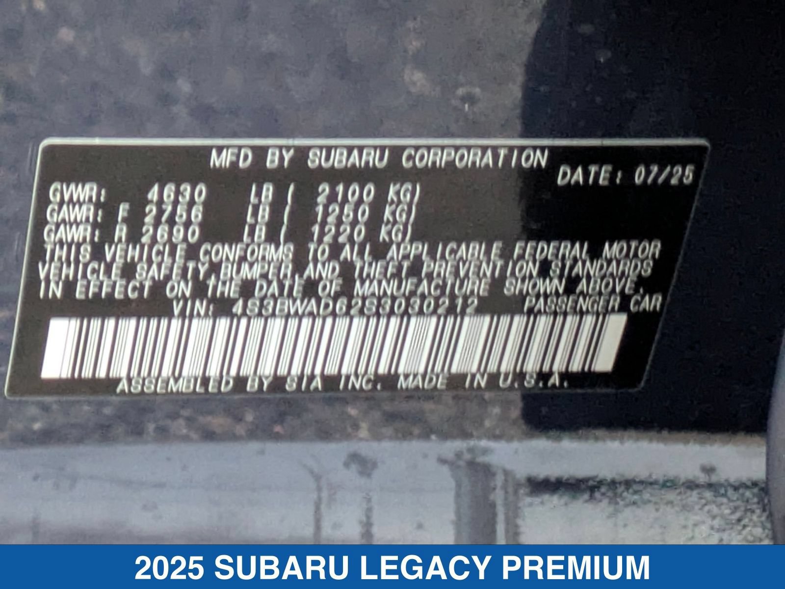 Certified 2025 Subaru Legacy Premium AWD/4WD image 40