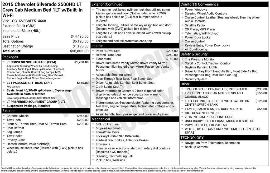 Used 2015 Chevrolet Silverado 2500 LT w/ LT Convenience Package AWD/4WD image 37