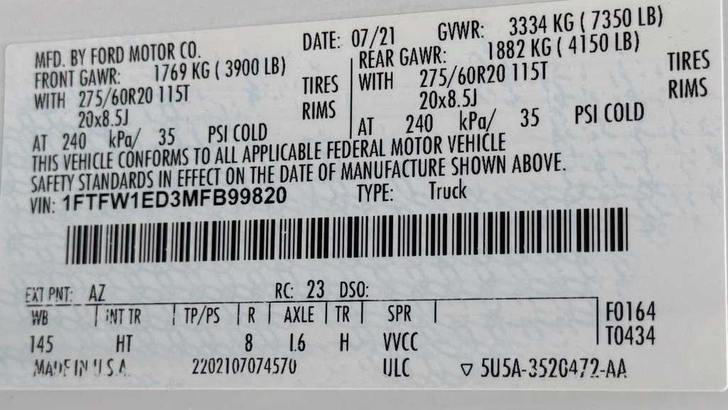 Used 2021 Ford F150 Lariat w/ Equipment Group 502A High AWD/4WD image 46