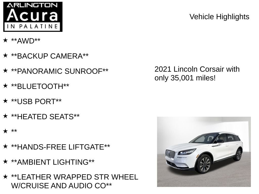 Used 2021 Lincoln Corsair Reserve w/ Equipment Group 201A image 7
