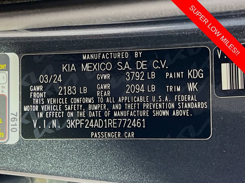 Certified 2024 Kia Forte LXS w/ LXS Technology Package FWD image 30