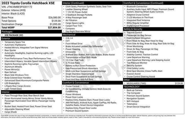 Used 2023 Toyota Corolla XSE FWD image 35