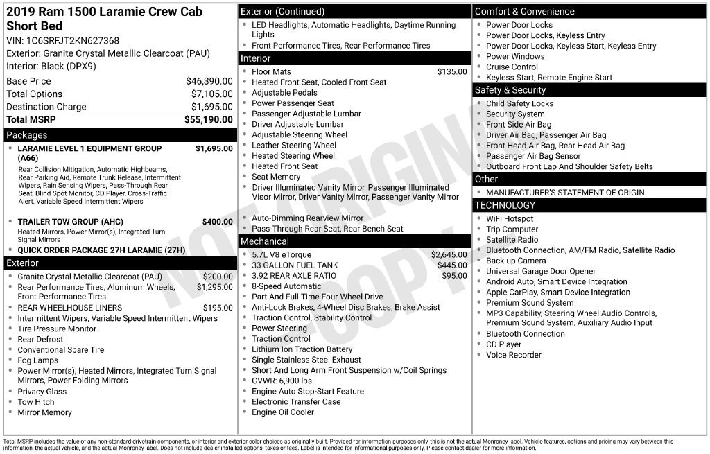 Used 2019 RAM 1500 Laramie AWD/4WD image 32