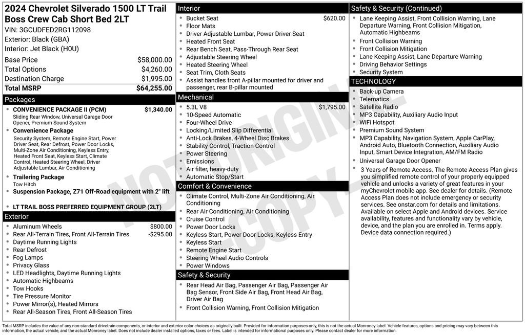 Used 2024 Chevrolet Silverado 1500 LT Trail Boss w/ Convenience Package II AWD/4WD image 36