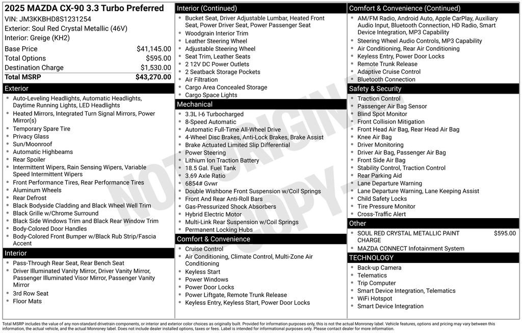 Certified 2025 MAZDA CX-90 3.3 Turbo w/ Preferred Package image 4