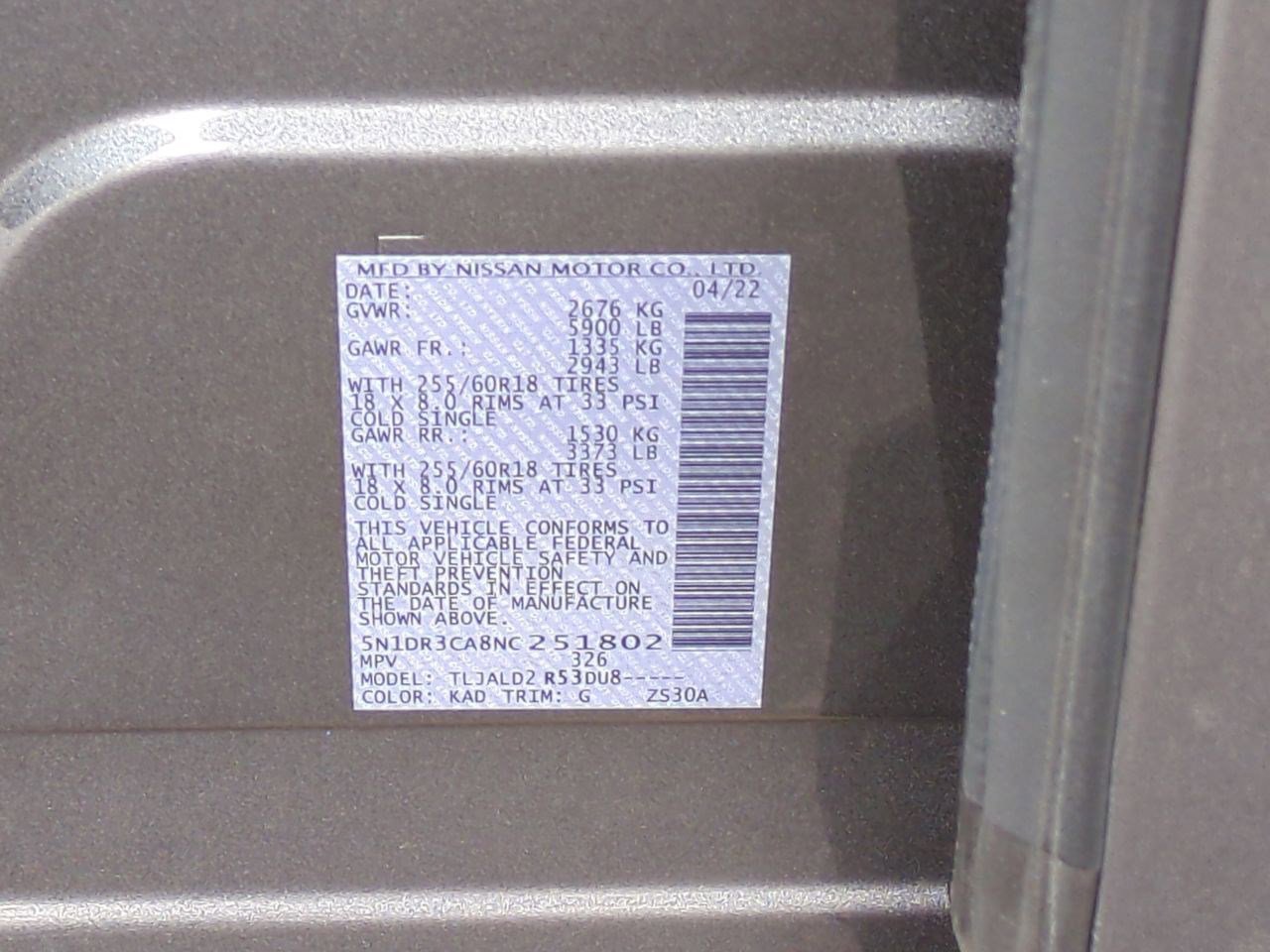 Certified 2022 Nissan Pathfinder SL w/ Lighting Package (N92) image 29