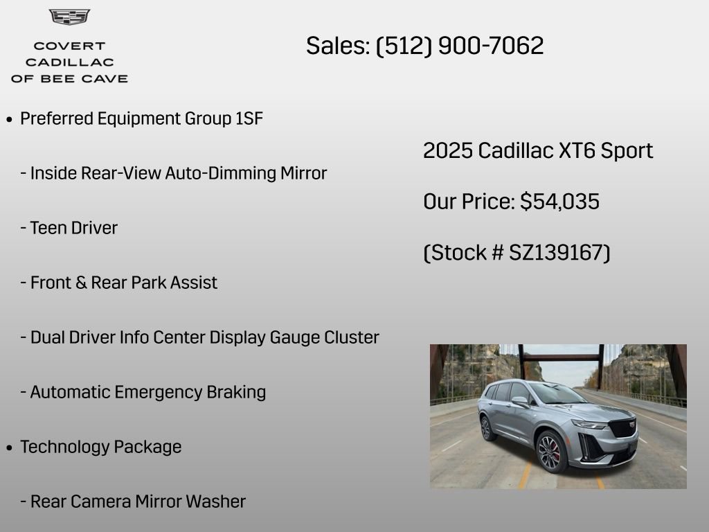 New 2025 Cadillac XT6 Sport w/ Technology Package AWD/4WD image 6