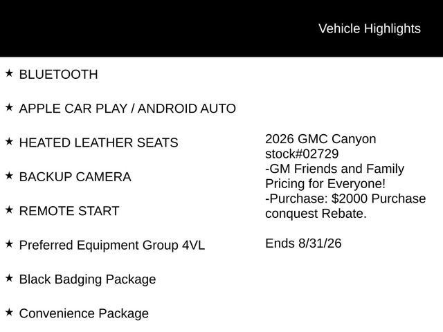 New 2026 GMC Canyon Elevation w/ Convenience Package AWD/4WD image 4