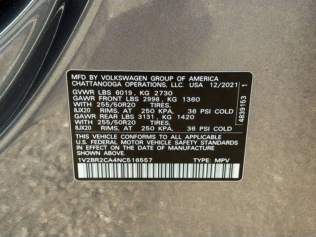 Used 2022 Volkswagen Atlas SEL AWD/4WD image 46