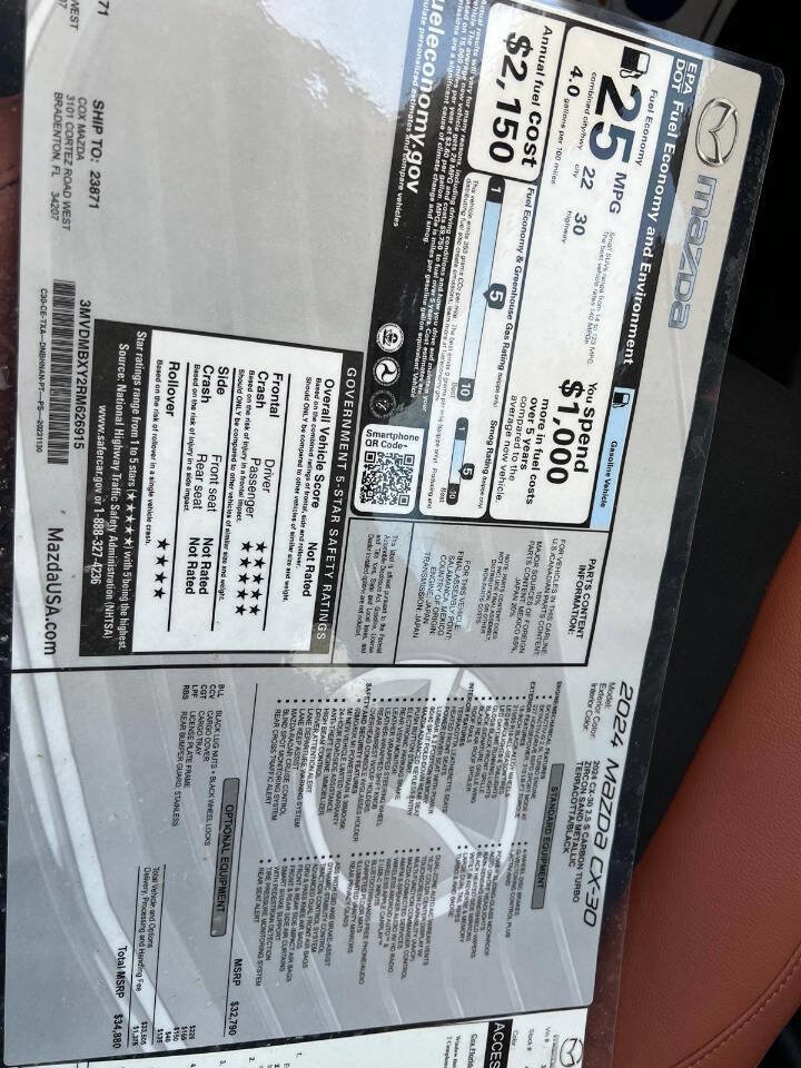 Used 2024 MAZDA CX-30 Carbon image 19