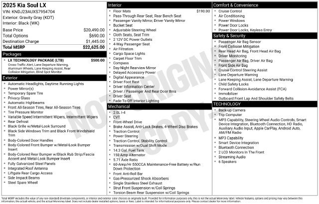 Used 2025 Kia Soul LX w/ LX Technology Package FWD image 52