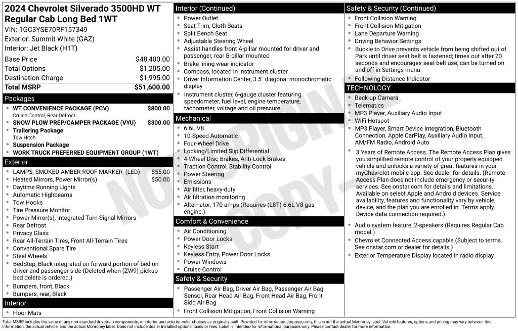 Certified 2024 Chevrolet Silverado 3500 W/T w/ WT Convenience Package AWD/4WD image 36
