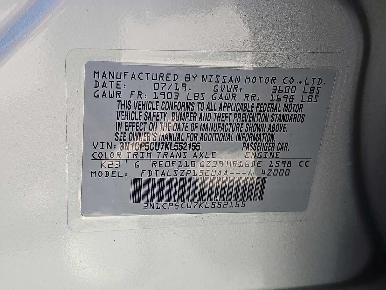 Used 2019 Nissan Kicks SV FWD image 26