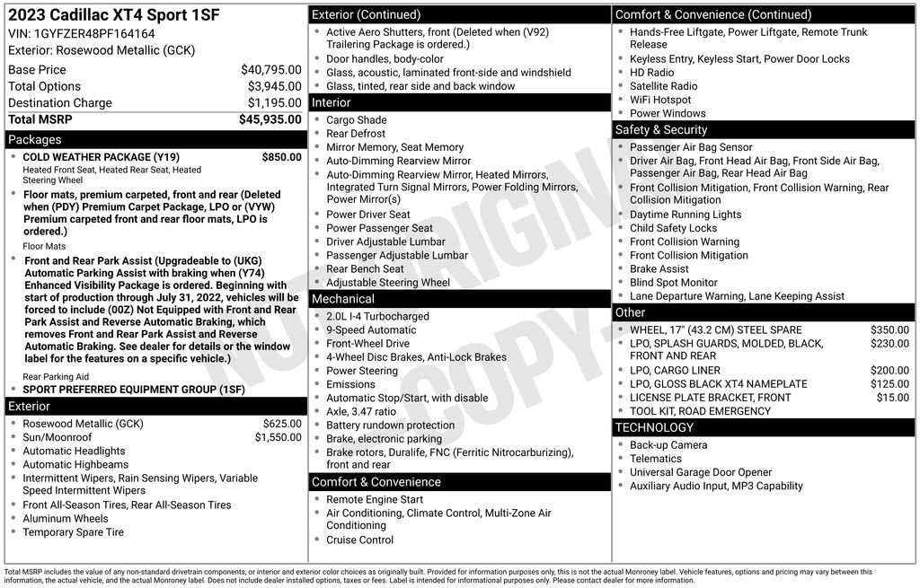 Used 2023 Cadillac XT4 Sport w/ Cold Weather Package image 10