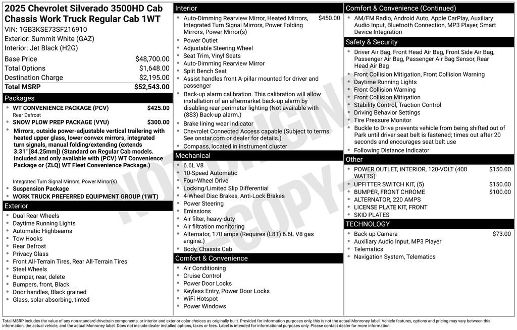 New 2025 Chevrolet Silverado 3500 W/T w/ WT Convenience Package image 26