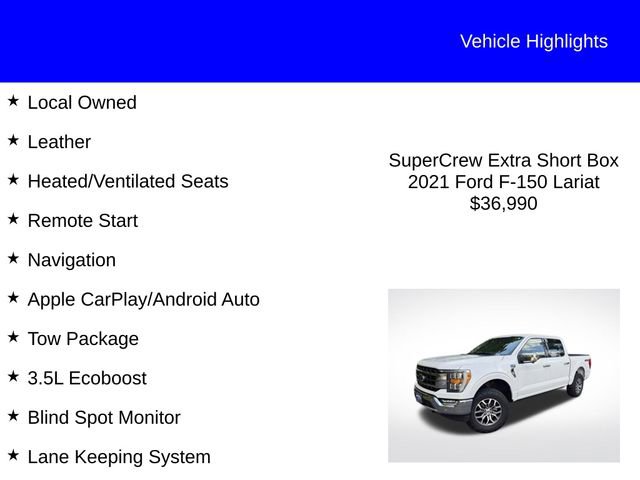 Used 2021 Ford F150 Lariat w/ Trailer Tow Package AWD/4WD image 2