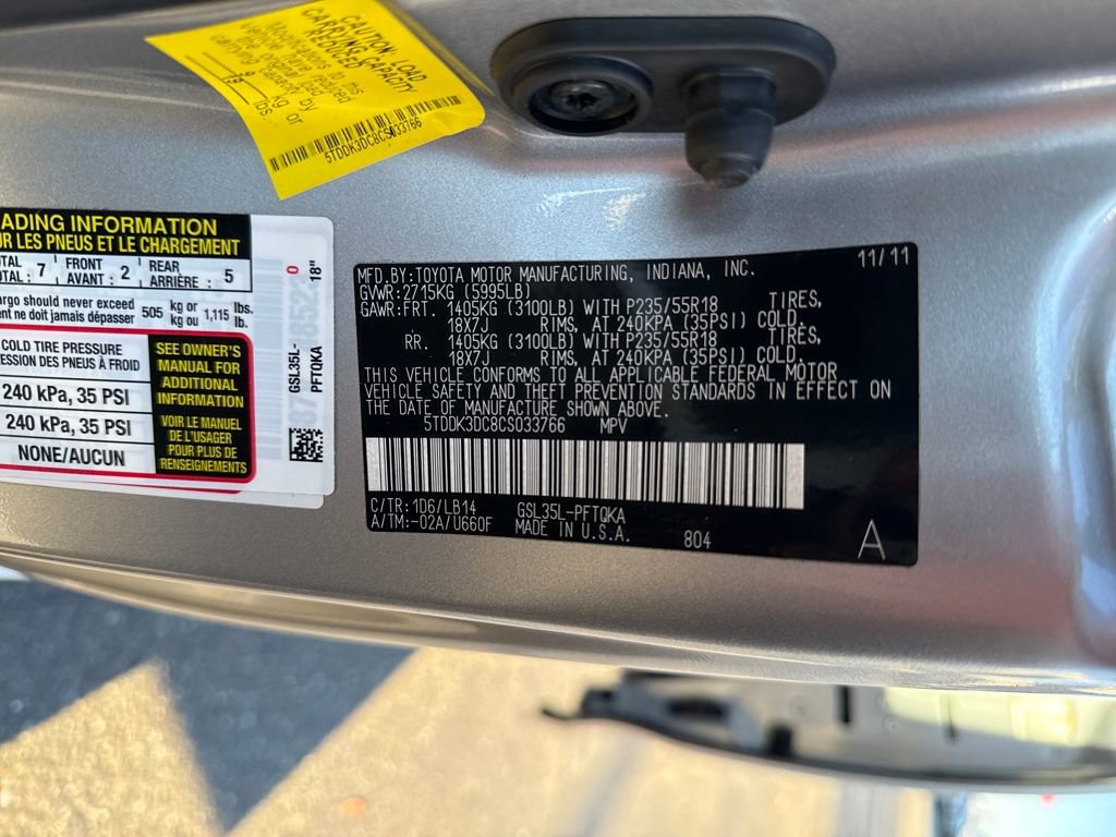 Used 2012 Toyota Sienna XLE image 19