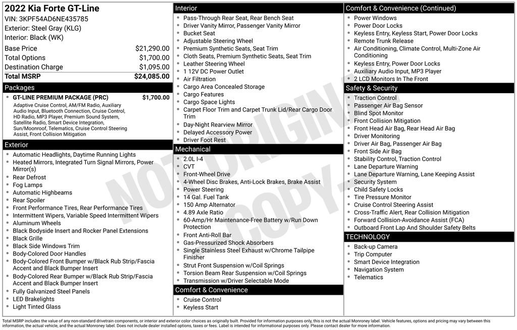 Used 2022 Kia Forte GT-Line w/ GT-Line Premium Package image 83