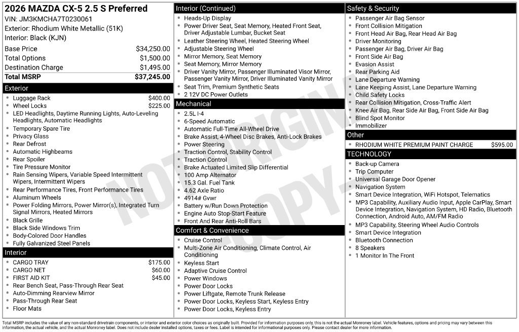 New 2026 MAZDA CX-5 Preferred AWD/4WD image 10