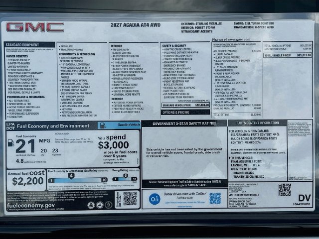 New 2027 GMC Acadia AT4 w/ AT4 Reserve Package AWD/4WD image 21