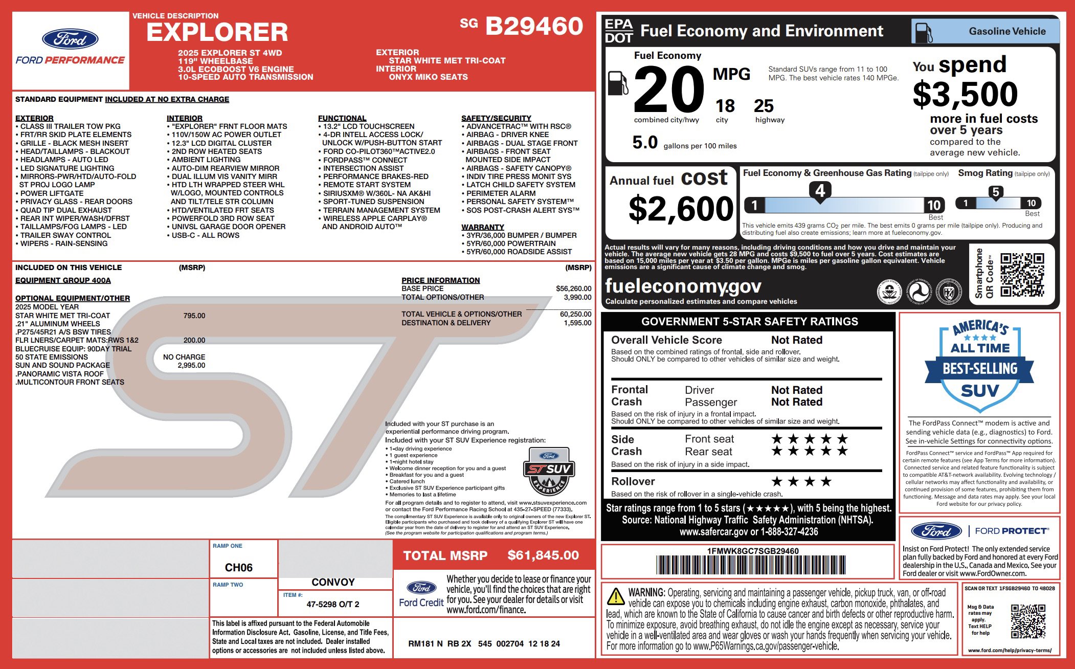 Used 2025 Ford Explorer ST w/ Sun And Sound Package image 5