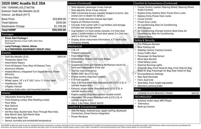 Certified 2020 GMC Acadia SLE image 43