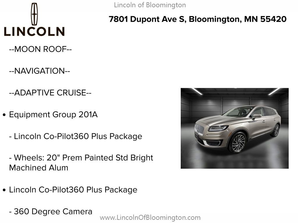 Used 2020 Lincoln Nautilus Reserve w/ Equipment Group 201A image 5