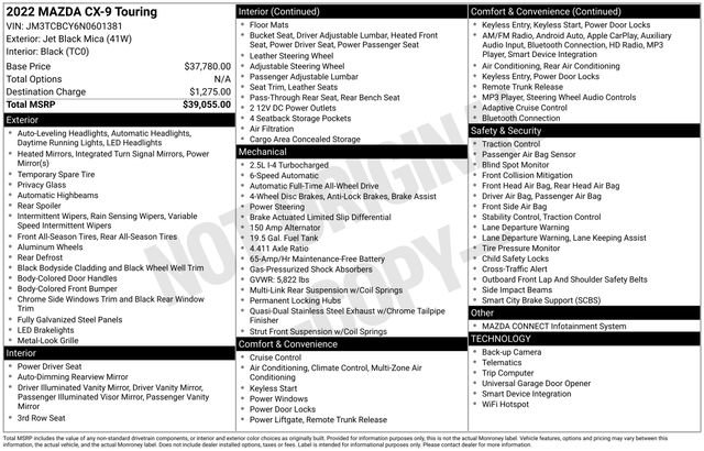 Used 2022 MAZDA CX-9 Touring image 15