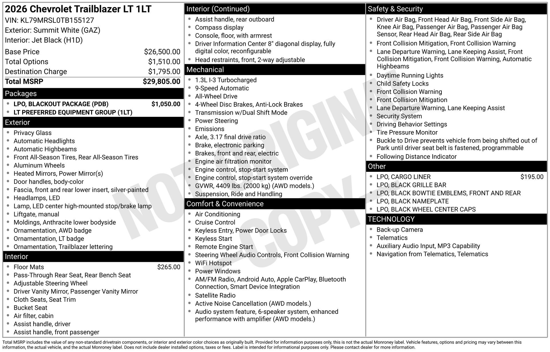 New 2026 Chevrolet TrailBlazer LT w/ LPO, Blackout Package image 5