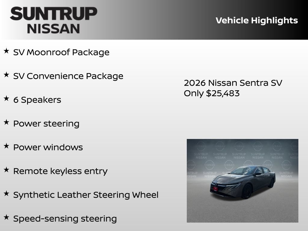 New 2026 Nissan Sentra SV w/ SV Convenience Package FWD image 8
