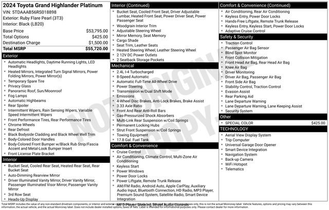 Used 2024 Toyota Grand Highlander Platinum image 29