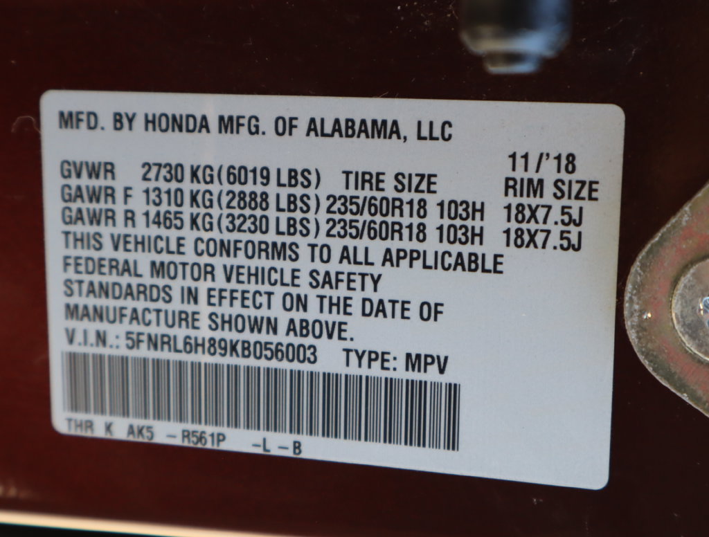 Used 2019 Honda Odyssey Touring image 52