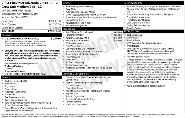 Certified 2024 Chevrolet Silverado 2500 LTZ w/ LTZ Convenience Package AWD/4WD image 34