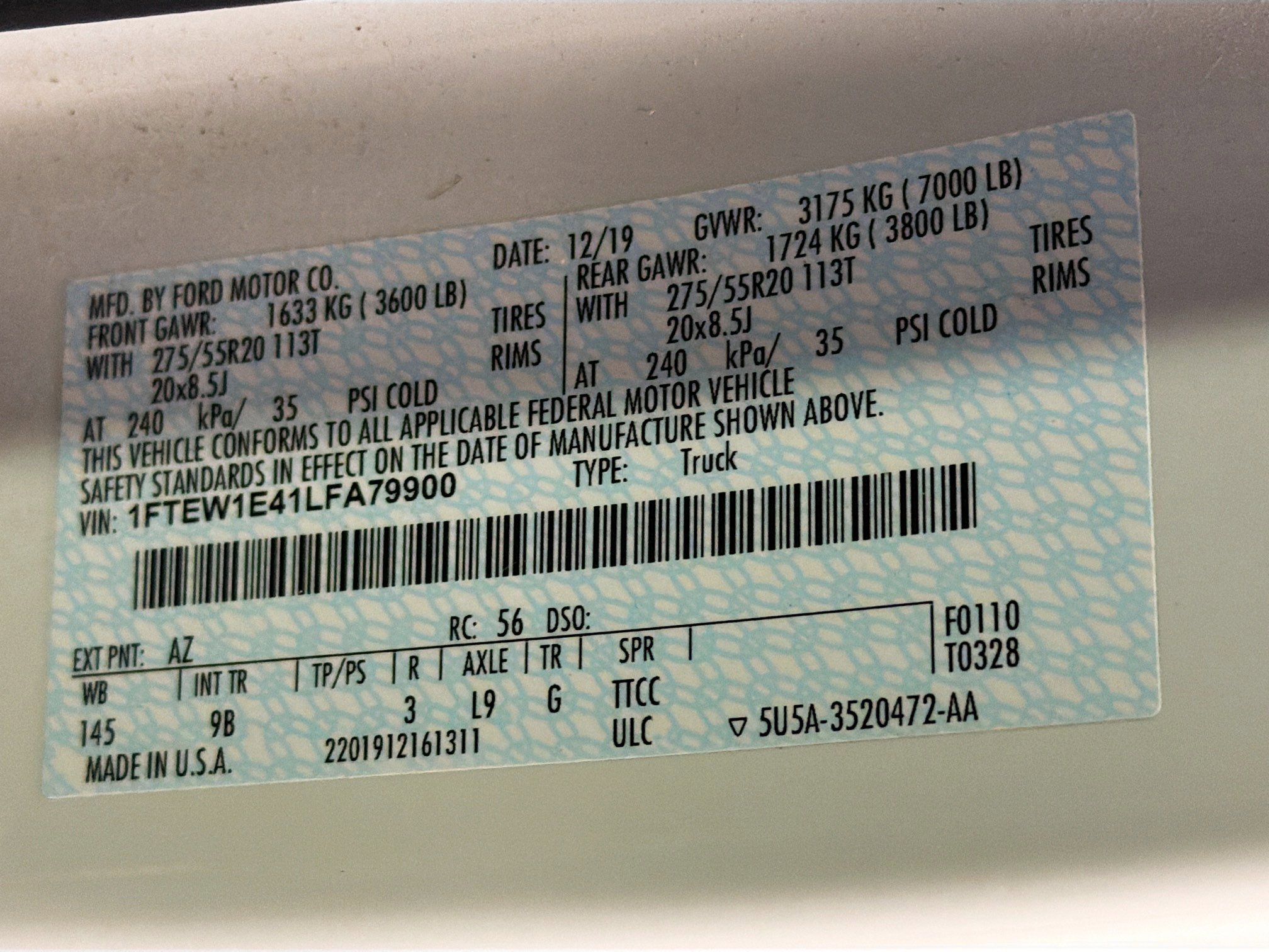 Used 2020 Ford F150 Platinum w/ Equipment Group 701A Luxury image 12