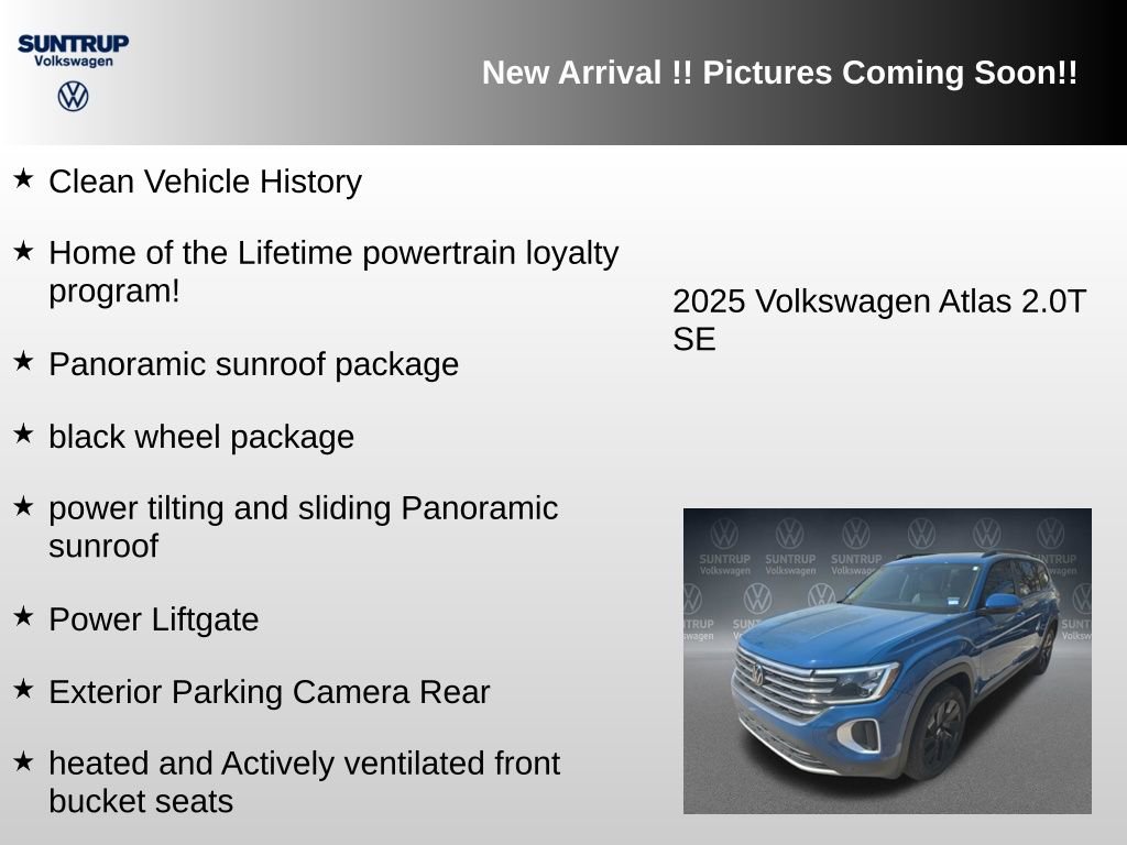Used 2025 Volkswagen Atlas SE w/ Panoramic Sunroof Package image 6