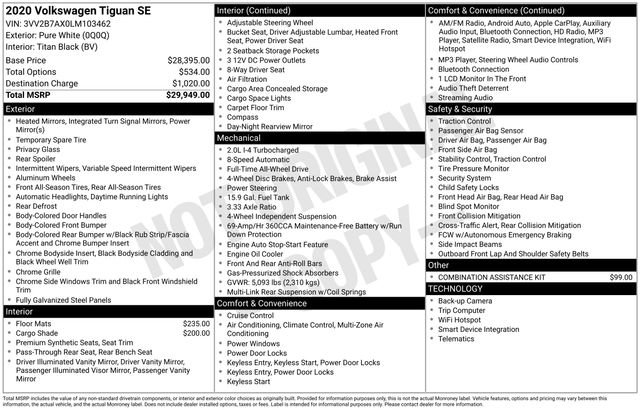 Used 2020 Volkswagen Tiguan SE image 34