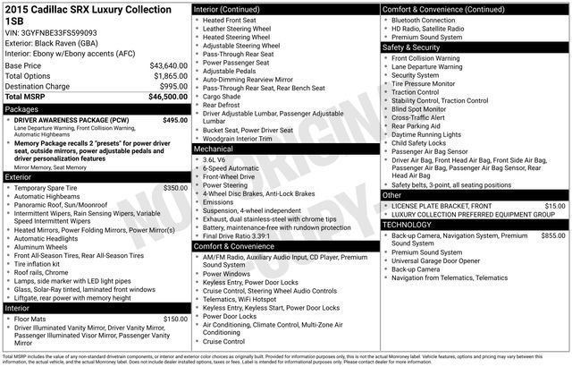Used 2015 Cadillac SRX Luxury w/ Driver Awareness Package FWD image 6