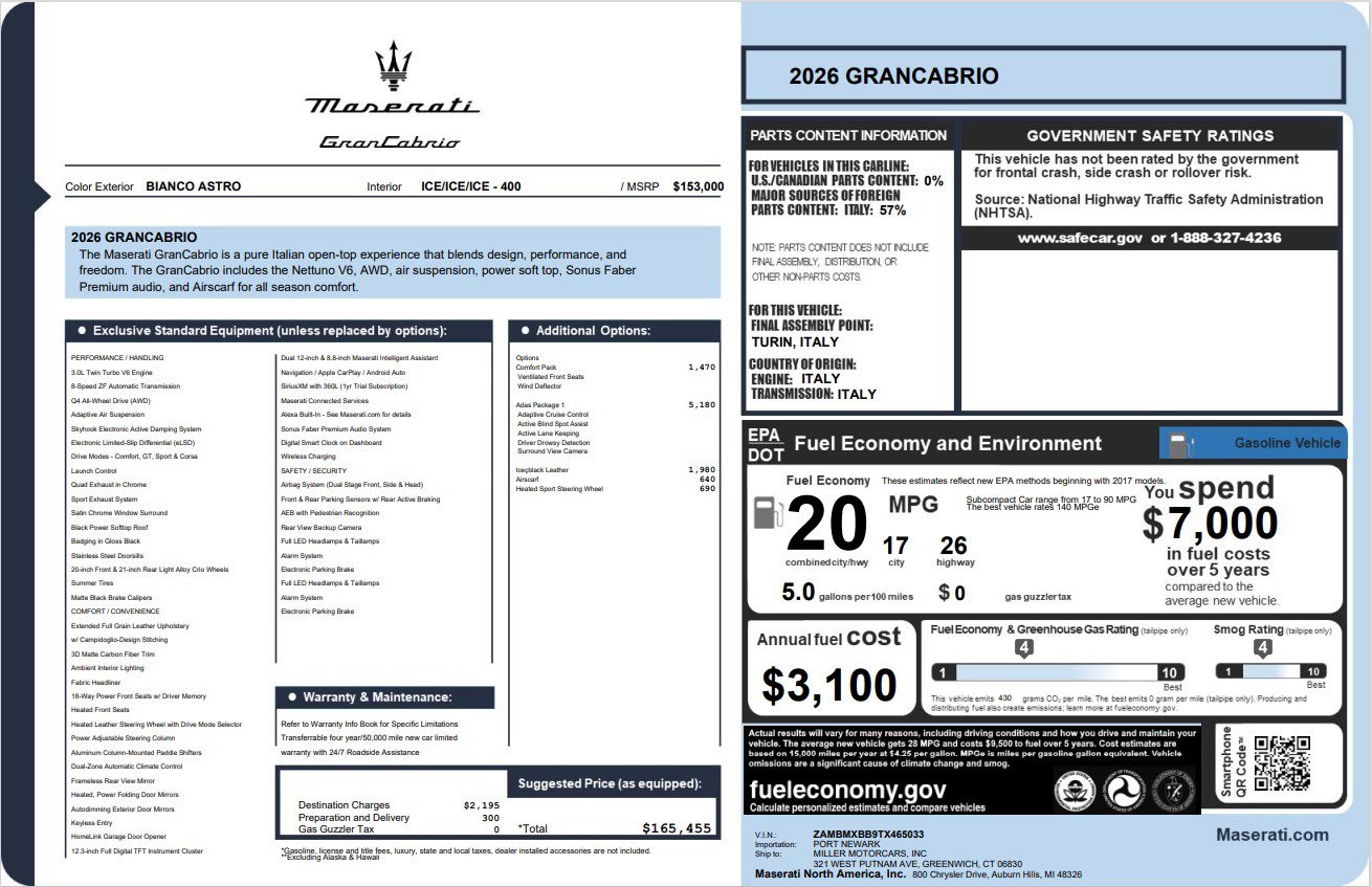 New 2026 Maserati GranCabrio Modena image 30