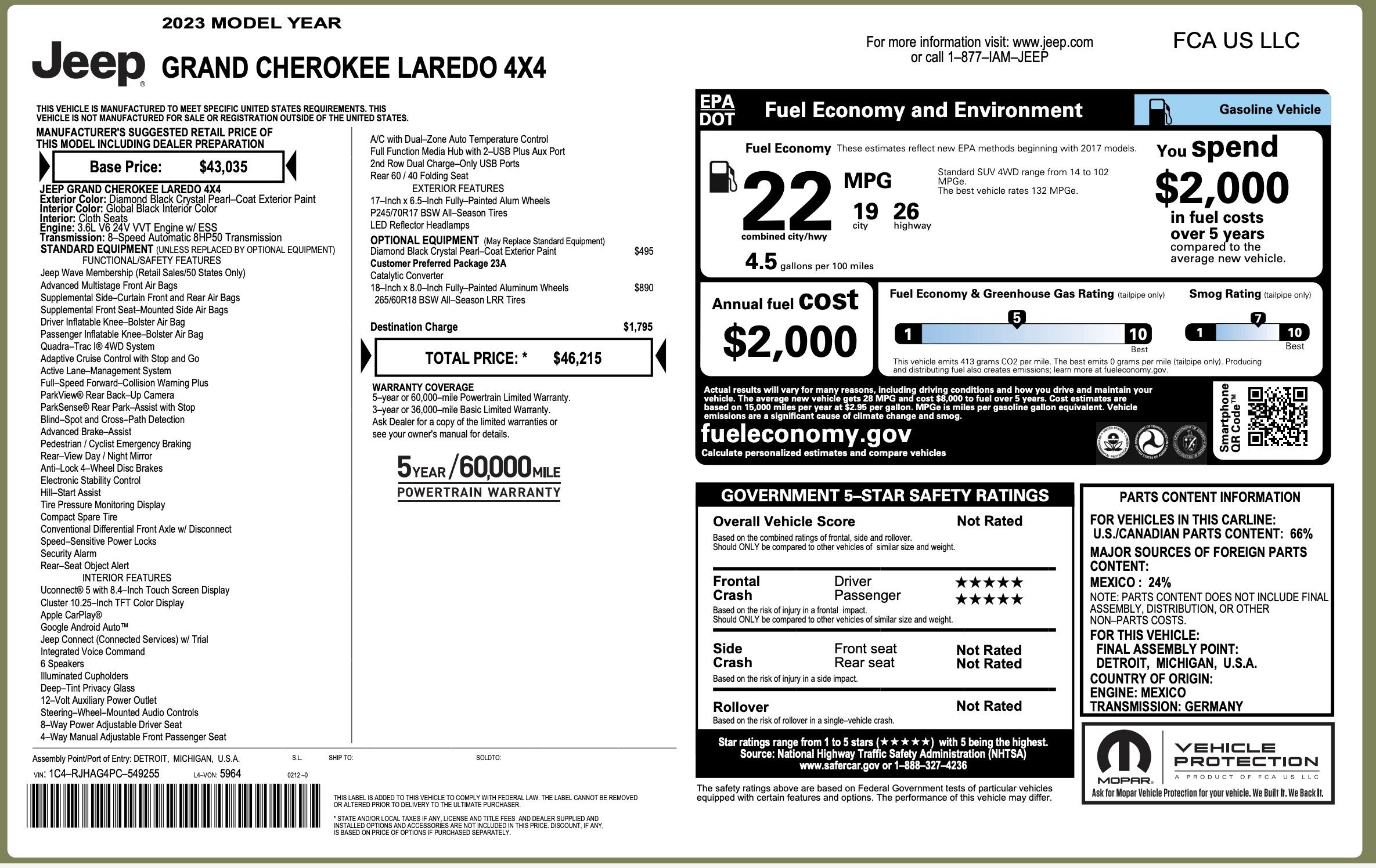 Used 2023 Jeep Grand Cherokee Laredo AWD/4WD image 2