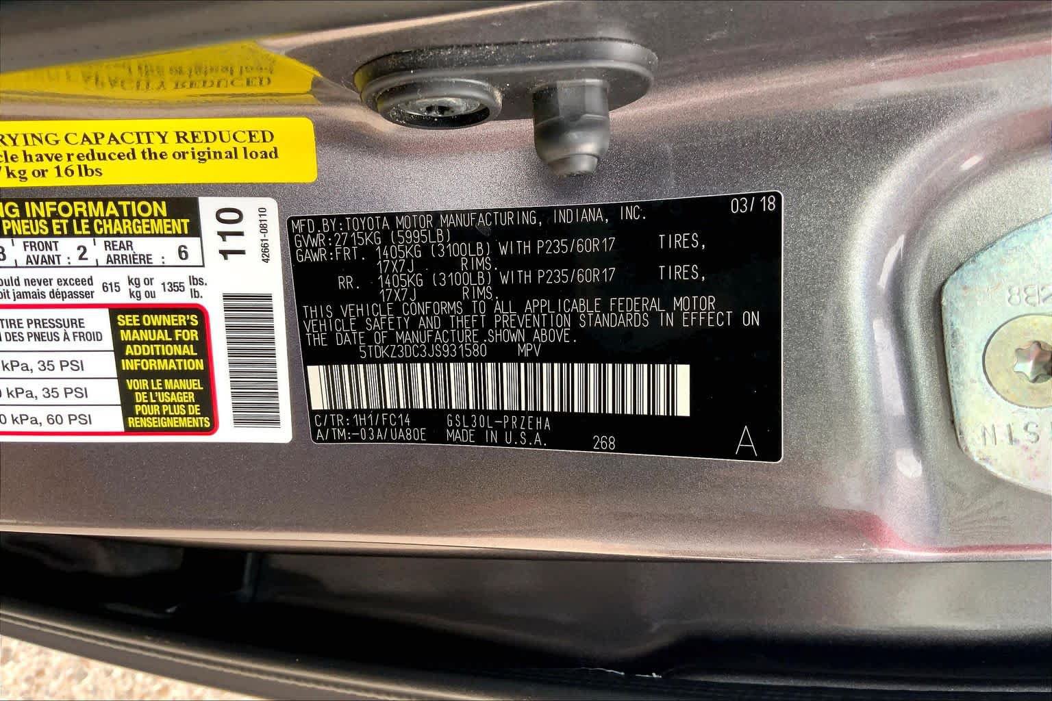 Used 2018 Toyota Sienna LE FWD image 34