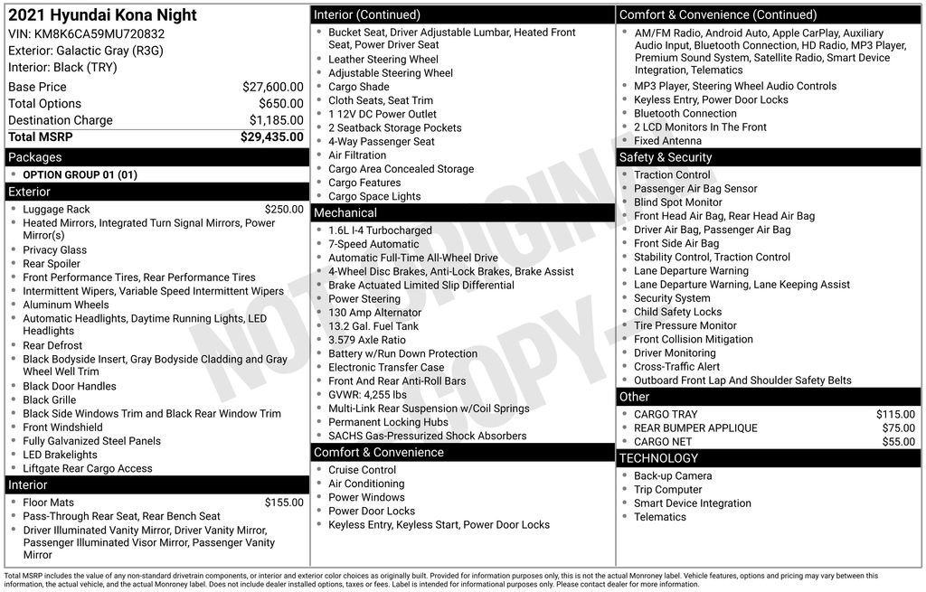 Used 2021 Hyundai Kona Night image 27