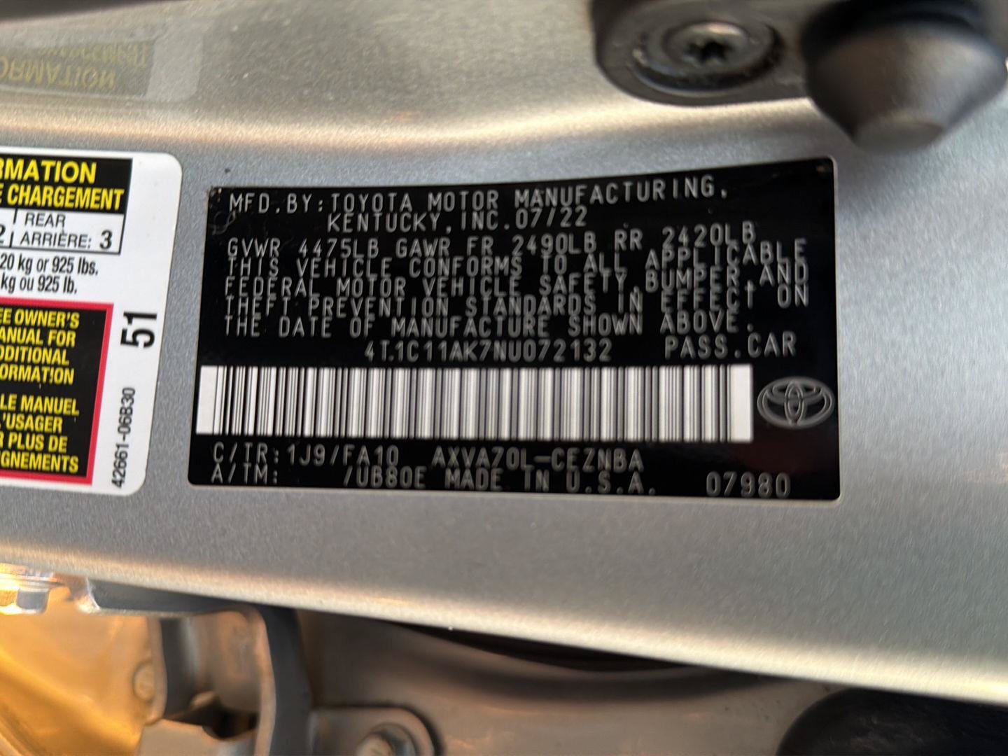 Certified 2022 Toyota Camry LE FWD image 40