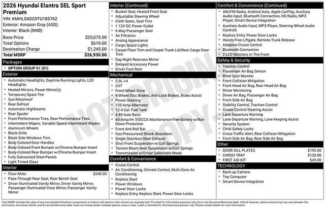 New 2026 Hyundai Elantra SEL Sport Premium FWD image 5