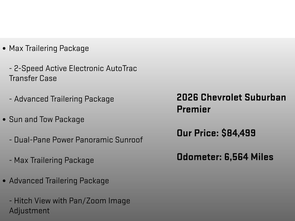 Certified 2026 Chevrolet Suburban Premier w/ Sun And Tow Package AWD/4WD image 30