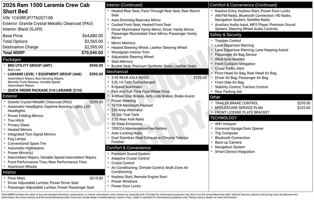 New 2026 RAM 1500 Laramie w/ Bed Utility Group image 5