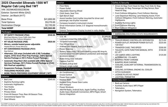 New 2025 Chevrolet Silverado 1500 W/T w/ WT Safety Package image 4