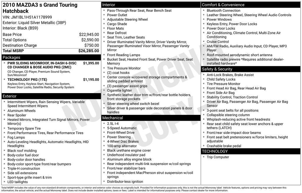 Used 2010 MAZDA MAZDA3 s Grand Touring image 39