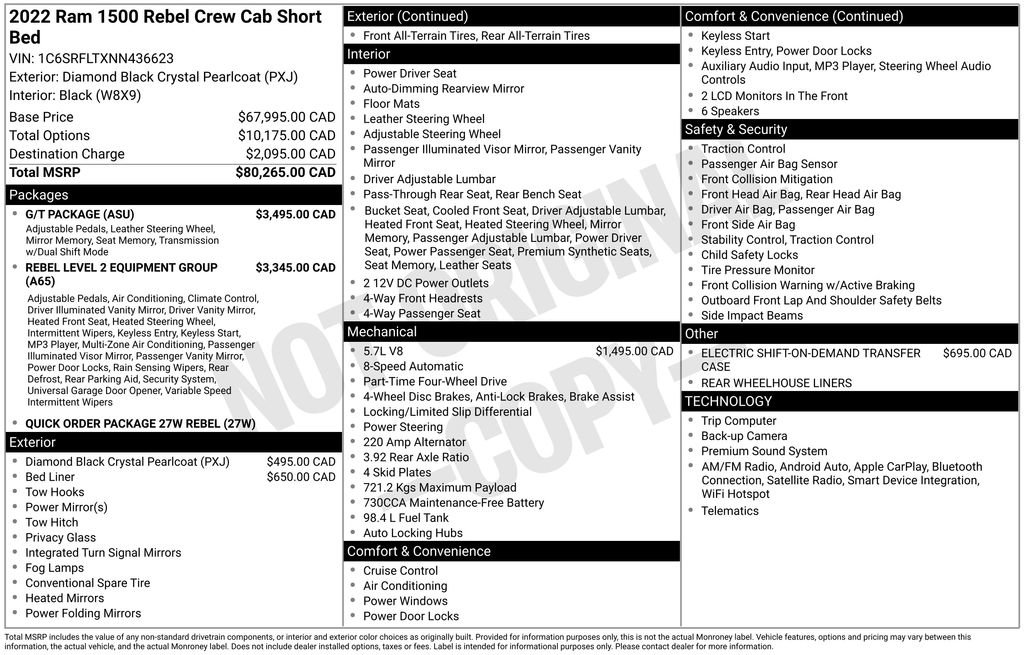 Used 2022 RAM 1500 Rebel w/ G/T Package image 25