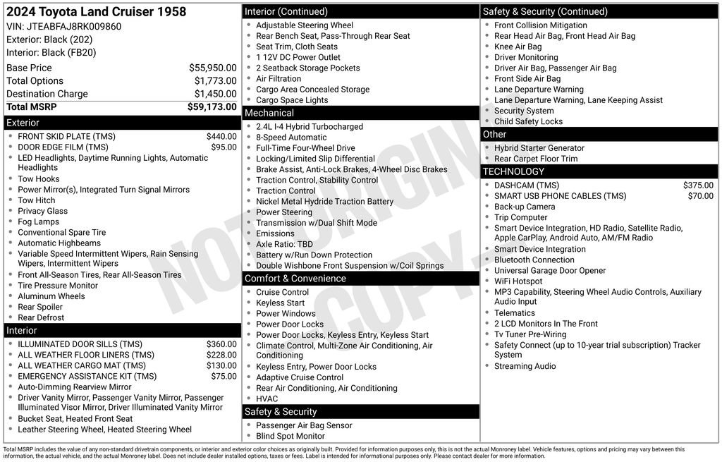 Used 2024 Toyota Land Cruiser 1958 AWD/4WD image 11